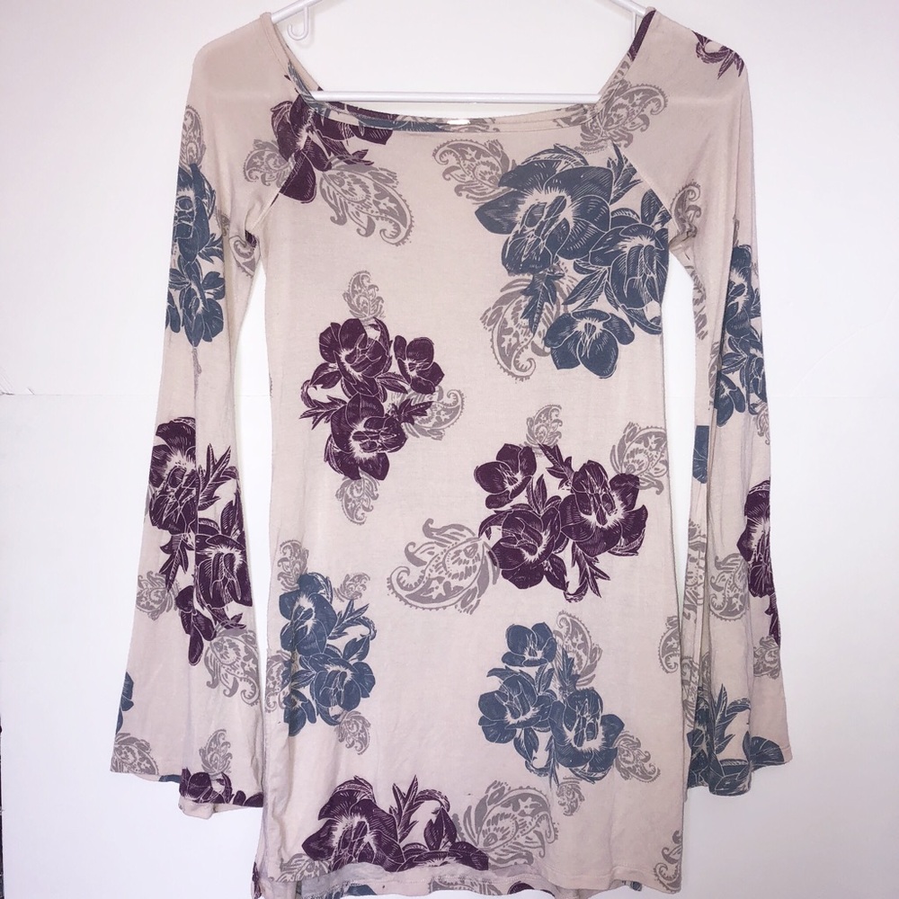 Free People Floral/Paisley print Bell Sleeve top